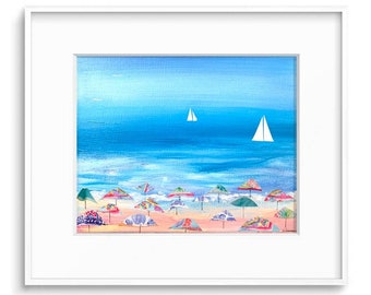 Beach Day Art Print: Limited Edition Beachscape by Delaware Artist