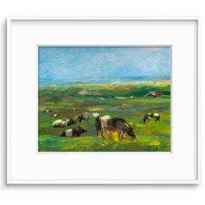 Limited Edition Print: &quot;Cows in Pasture&quot; By Delaware Artist Stephanie Silverman