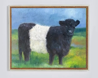 LIMITED EDITION PRINT: "Belted Galloway & Blue Sky" by Delaware Artist Stephanie Silverman