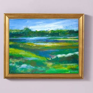 ORIGINAL PAINTING-&quot;Lewes, DE Marshes&quot; by Delaware Artist Stephanie Silverman