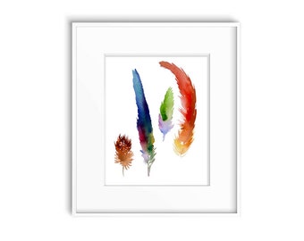 LIMITED EDITION PRINT: "Watercolor Feathers" by Delaware Artist Stephanie Silverman