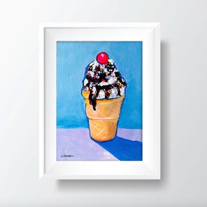 LIMITED EDITION PRINT: &quot;Cake Cone Sundae&quot; by Delaware Artist Stephanie Silverman