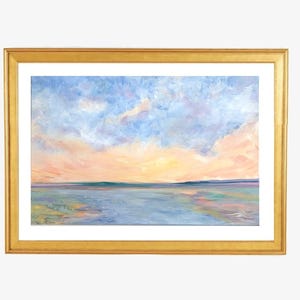 Original Low Country Sunrise Painting: South Carolina Seascape Art (36x24)