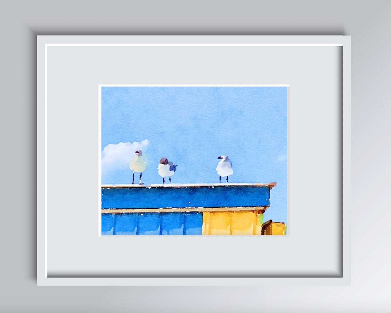 Limited Edition PrintT: "Seagull Spectators" by Delaware Artist Stephanie Silverman