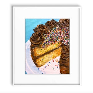 Limited Edition Print: &quot;Chocolate Birthday Cake With Rainbow Sprinkles&quot; by Delaware Artist Stephanie Silverman