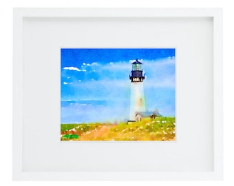 Cape May Lighthouse Print: New Jersey Coastal Watercolor Art