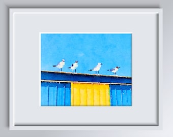 LIMITED EDITION PRINT: "Rehoboth Seagulls" by Delaware Artist Stephanie Silverman