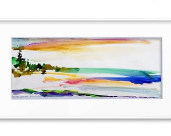 ORIGINAL PAINTING "Lake Panorama" by Delaware Artist Stephanie Silverman