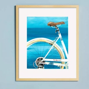 ORIGINAL PAINTING: &quot;White Bicycle, Blue Ocean&quot; by Delaware Artist Stephanie Silverman
