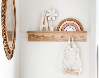 wooden shelves for nursery