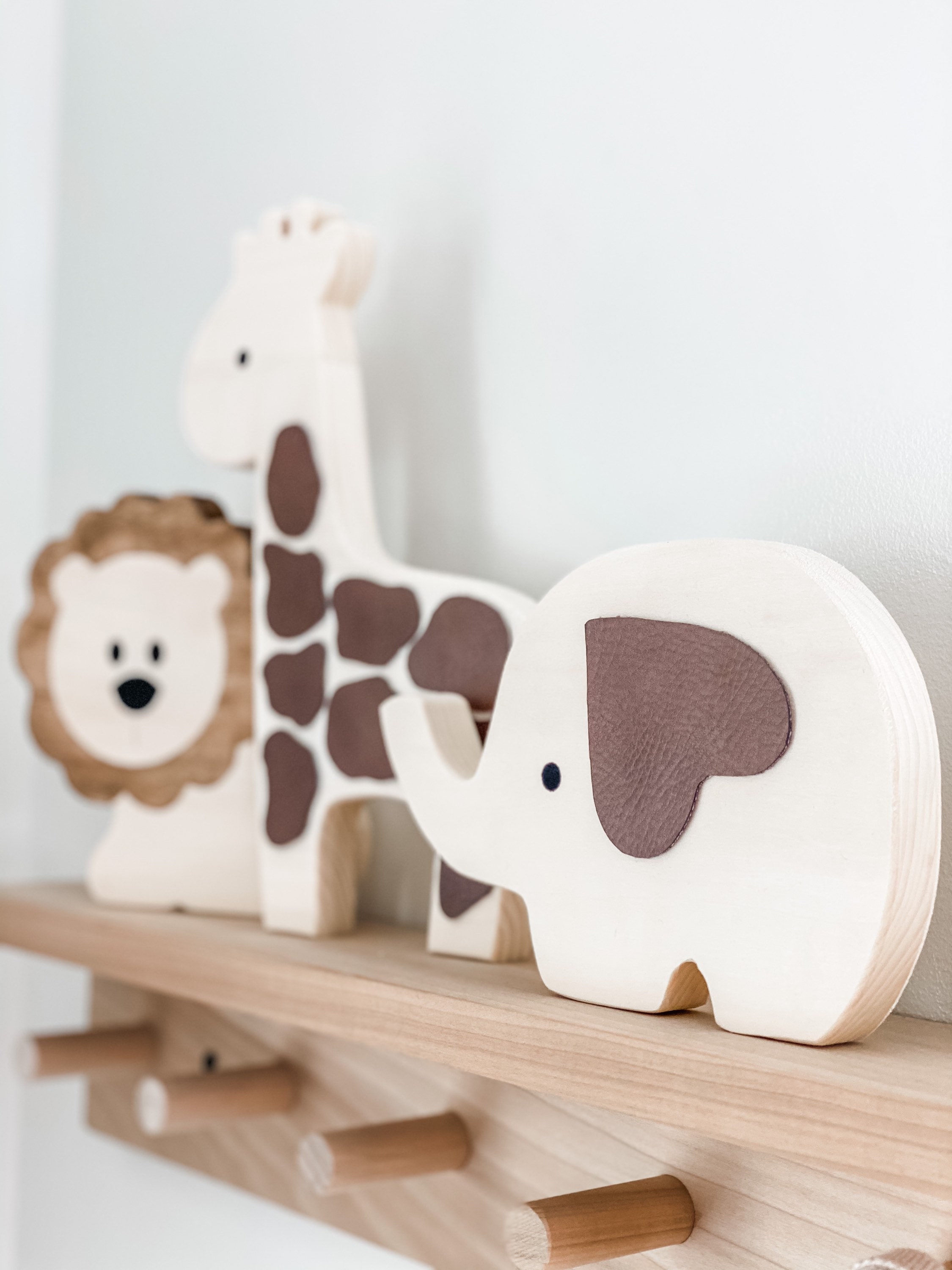 Safari Nursery Decor Wooden Safari Animals Safari Animals Etsy
