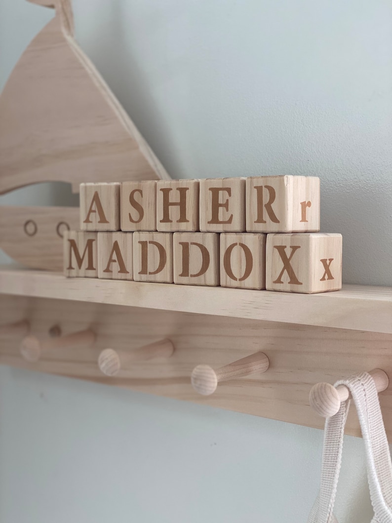 Wooden Letter Blocks Custom Name Blocks Personalized Etsy