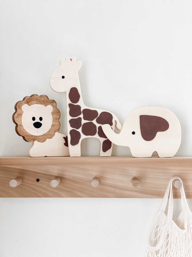 Safari Nursery Decor Wooden Safari Animals Safari Animals Etsy