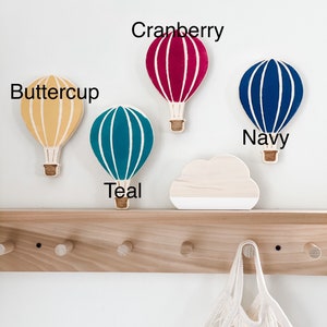 Wood hot air balloon hot air balloon girl nursery decor nursery wall decor baby shower girl gender neutral baby gift shelf decor image 7