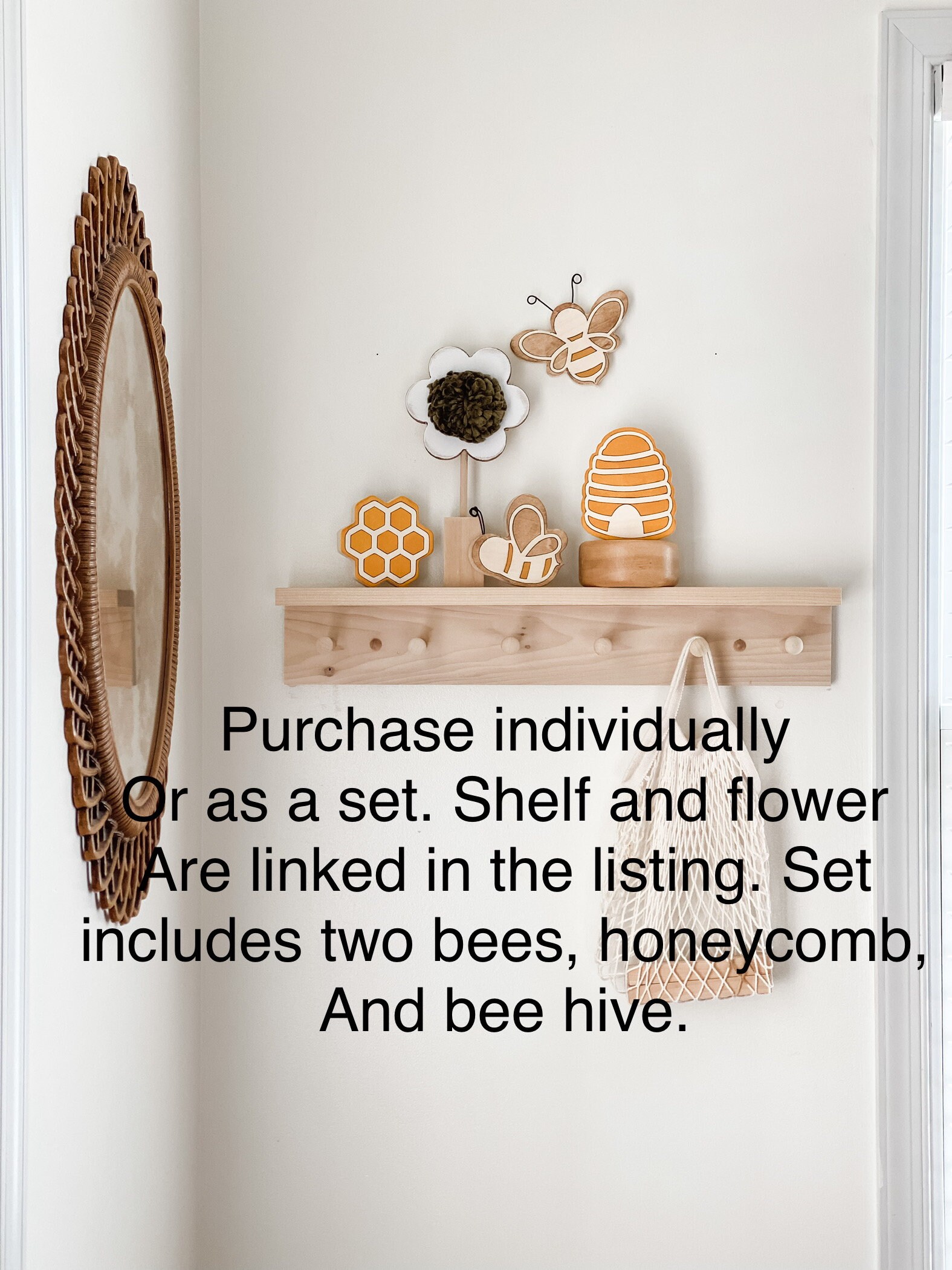 Wooden Bee Shelf Decor Bee Hive Shelf Decor Etsy