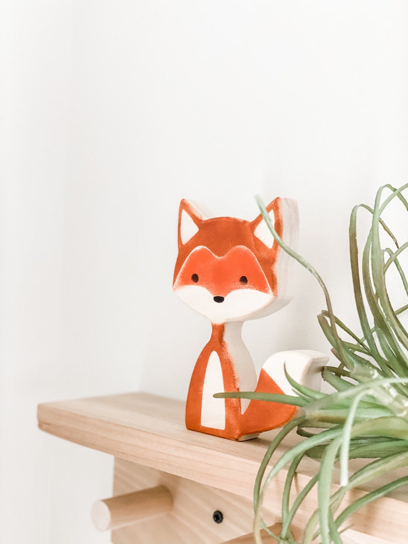 Wooden fox woodland nursery decor boy nursery decor fox Etsy