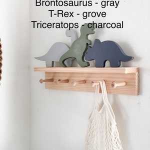 décor de dinosaure en bois, découpe de dinosaure en bois, baby shower dino, décoration murale pour tout-petits, décoration murale de chambre d'enfant pour garçon, décoration d'étagère en bois, dinosaure Set #1