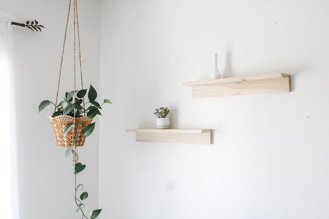 Modern wood shelf shelf for living room wood shelf for Etsy