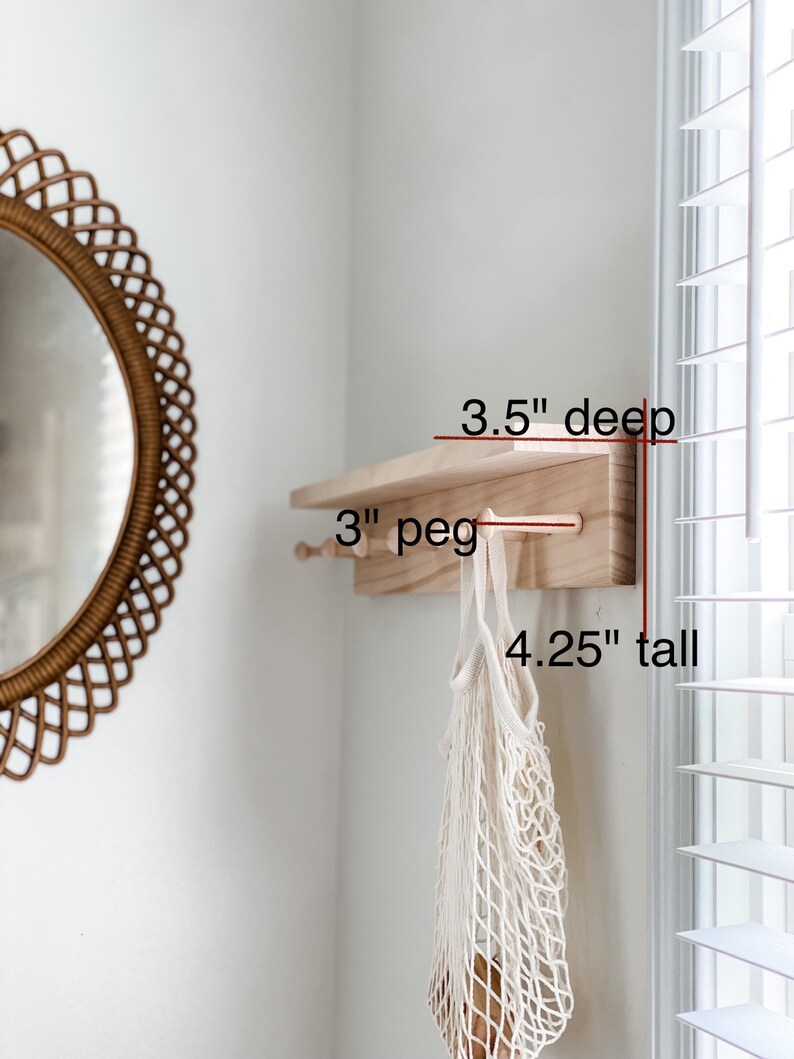 Wooden Peg Shelf Peg Shelf Nursery Nursery Wall Decor Etsy