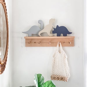 wooden dinosaur decor, wooden dinosaur cutout, dino baby shower, toddler wall decor, boy nursery wall decor, wooden shelf decor, dinosaur image 7