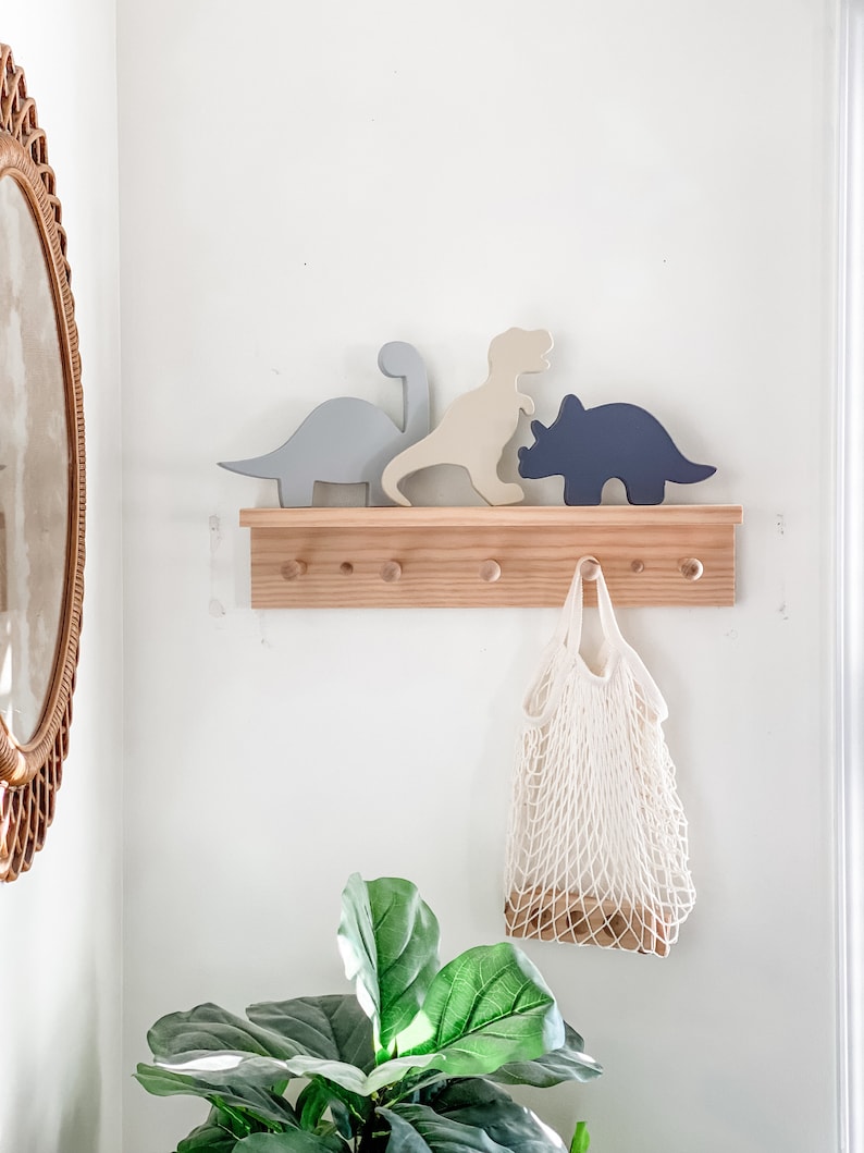 wooden dinosaur decor, wooden dinosaur cutout, dino baby shower, toddler wall decor, boy nursery wall decor, wooden shelf decor, dinosaur image 7