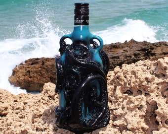 O Kraken Fantástico - Garrafa Kraken Original Feita à Mão e Personalizada (VAZIA)