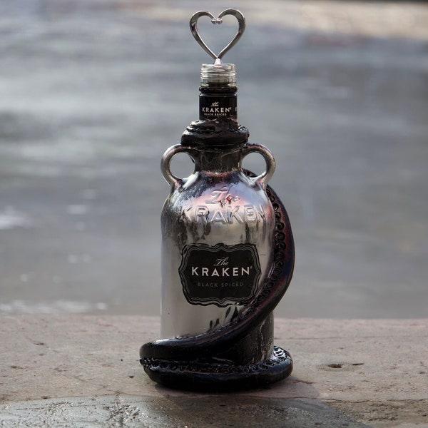 The Silver Kraken - Original Handmade Customized Kraken Bottle (Free Gift Wrapping)  EMPTY