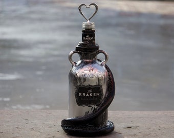 The Silver Kraken - Original Handmade Customized Kraken Bottle (Free Gift Wrapping)  EMPTY