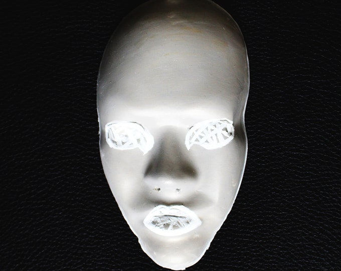 AI Face - Original Handmade Futuristic Cyberpunk Fantasy Mask / Glows at night ( Free Gift Wrapping)