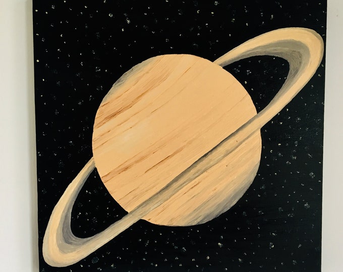 Oil painting "Saturn" (Space painting) (oil on canvas) FREE Gift Wrapping