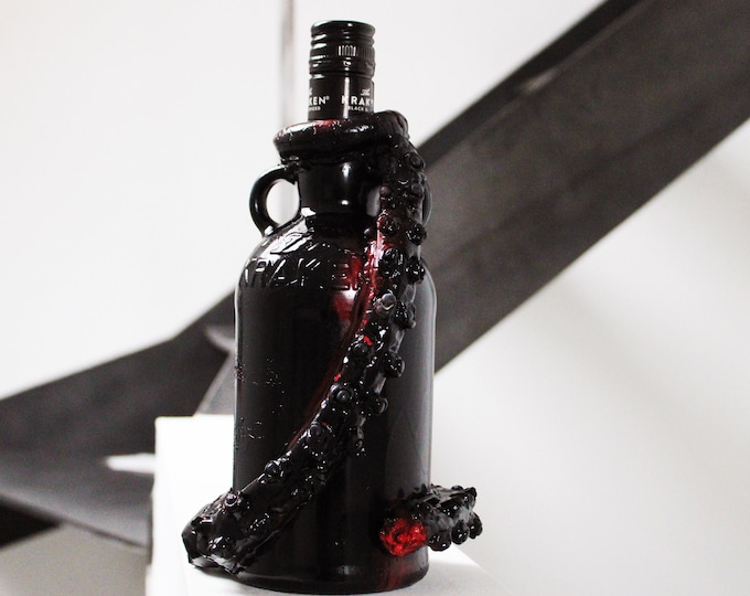 The Wounded Kraken - Original Handmade Customized Kraken Bottle (Free Gift Wrapping)  EMPTY