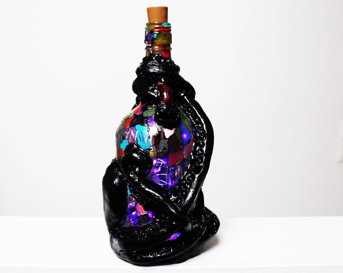 The Colourful Kraken - Original Handmade Customized Kraken Bottle Lamp (Free Gift Wrapping)  EMPTY