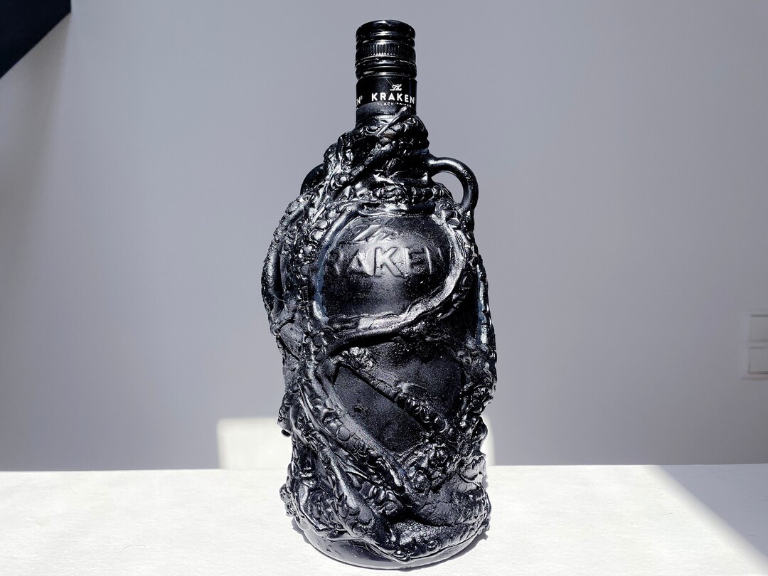 The Black Kraken Original Handmade Customized Kraken Bottle free Gift
