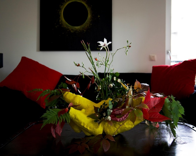 The Yellow Rock & The Kraken - Original Handmade Vase / Ikebana Vase (Free Gift Wrapping)