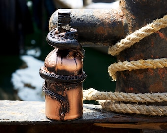 The Rusty Kraken - Garrafa Kraken original feita à mão e personalizada (embrulho para presente grátis) VAZIO
