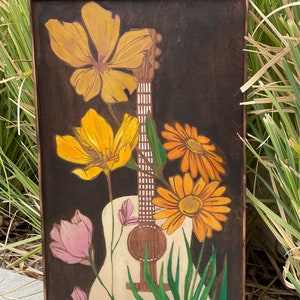 Yellow Flowers Acoustic Guitar Wall Art
