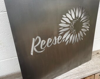 Custom Steel Sign Sunflower Personalize Flower Magnet Board