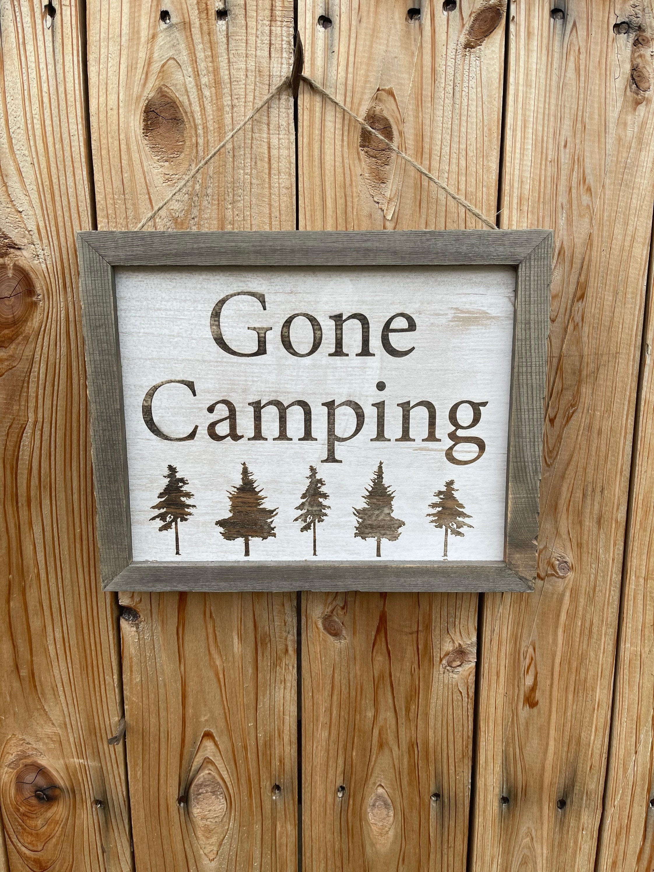 Gone Camping Campers Wood Sign Wall Hanging Trailer RV Tent - Etsy España