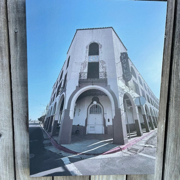 Abandon Hotel Arizona Small Town Architecture Building Photograph Canvas Print