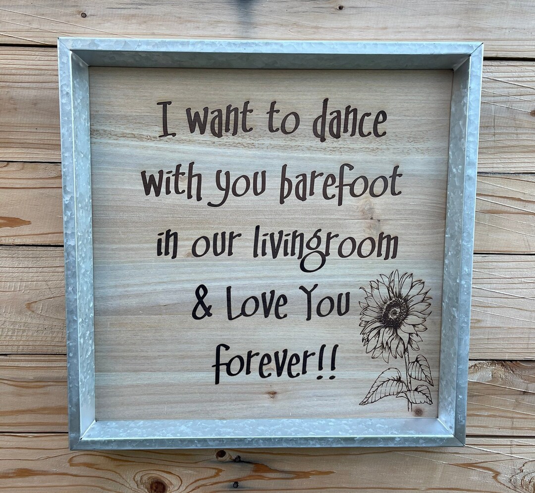 Galvanized Metal Wood Wall Decor Dance With You Wall Art Dance With You