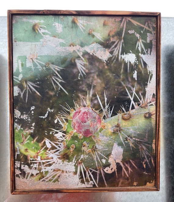 Cactus Bloom Succulent Desert Wall Art Home Decor Wood Wall Hanging
