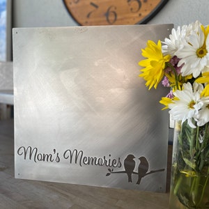Moms Memories - Magnet Board 16&quot; x 16&quot;, Metal Wall Art, Dry Erase Board, DIY Display, Steel Magnet Display, Wall Decor, Vision Board