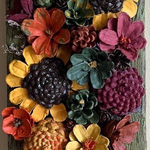 Handmade Pinecone Wall Hanging - Rustic Floral Decor