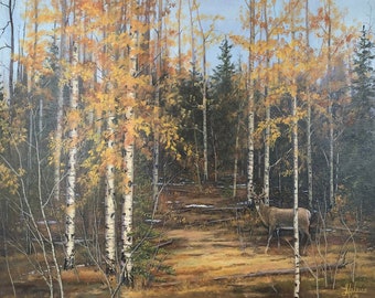 Oil Painting Original, Brush Pasture, Alberta, Canada