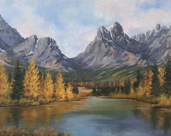 Oil Painting, Lake O'Hara, British Columbia