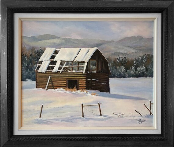 Oil Painting Settler S Barn Alberta Etsy