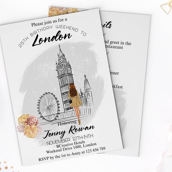 London Invitation Etsy