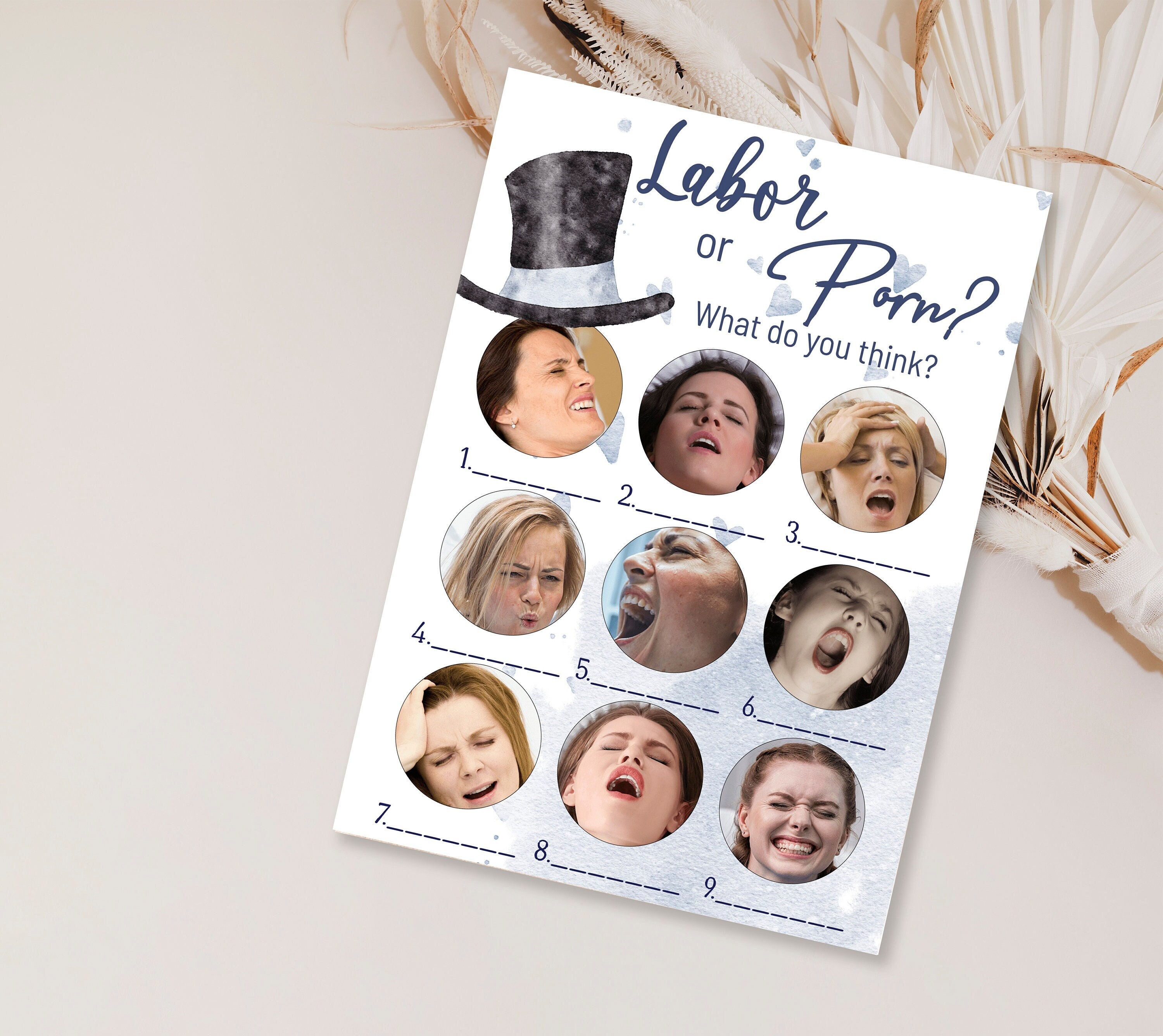 Its a Boy Baby Shower Game Labor or Porn, Blue Watercolor Baby Shower  Games, Labor or Porn Game  Luna - Etsy Ireland
