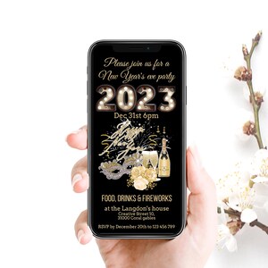 2023 New Year Evite Invitation, New Years Eve Mobile Invitation, DIY New Year Party, Editable New Years, New Years Template, Happy New Year!