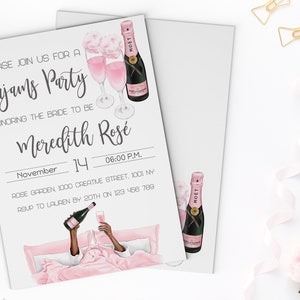 Pajamas Bridal Shower Party Fashion Girl invitation, Bridal Shower invite, Bridal Shower Fashion Girl Invitation, Fashion Girl Bridal Shower